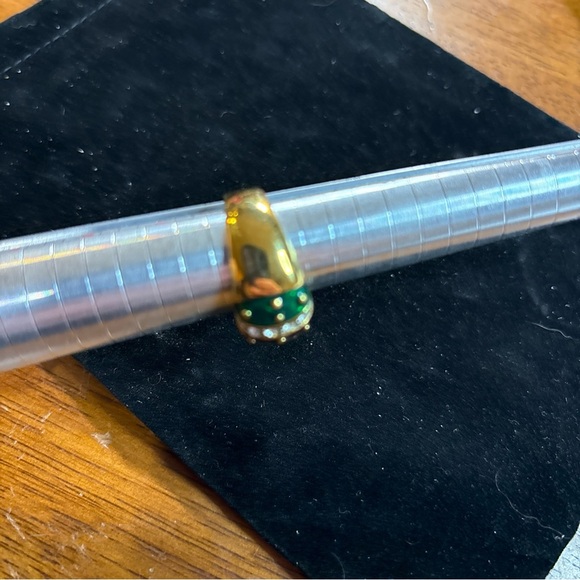 178 Joan Rivers Red, Blue, Green&Purple Enamel Rhinestone Gold Tone Dome  7.75 - Picture 7 of 10